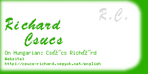 richard csucs business card